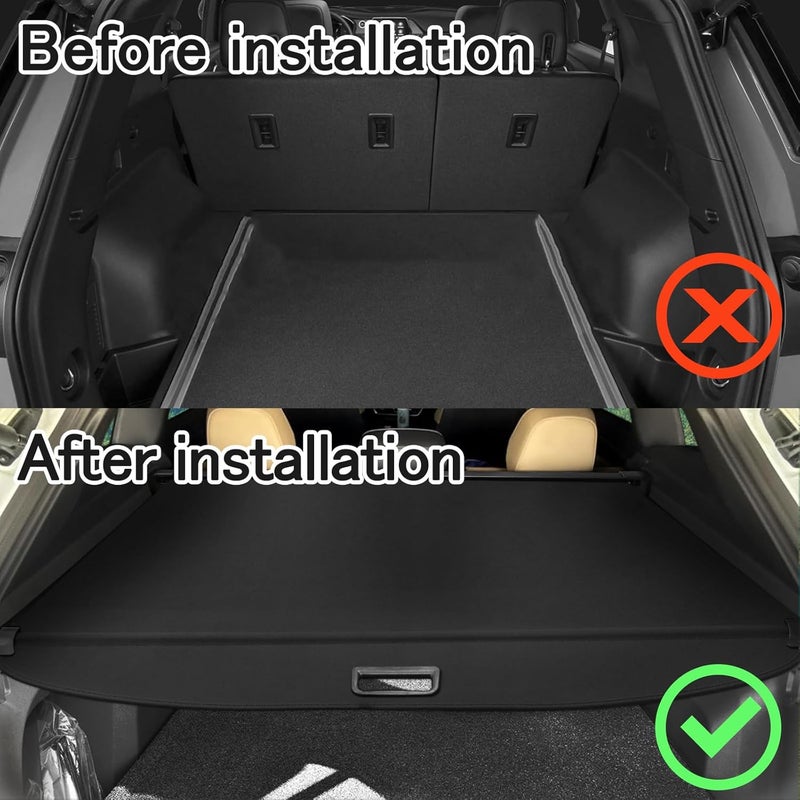 Sze Cargo Cover for VW Volkswagen Atlas Cross Sport 2020-2025 Retractable Trunk Cover Black Rear Trunk Security Cover Shielding Shade Waterproof-New Upgrade - Image 2